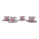 4 stoneware coffee cups