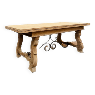 Renaissance style table in solid oak 20th century Table Desk