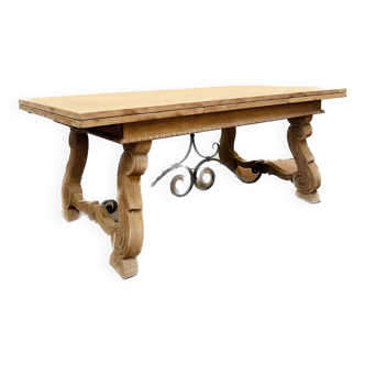 Table de style renaissance en chêne massif XX siècle Table Bureau
