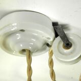 "Rise and fall" pendant light in opaline and porcelain