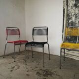 Set de 3 chaises scoubidou vintage