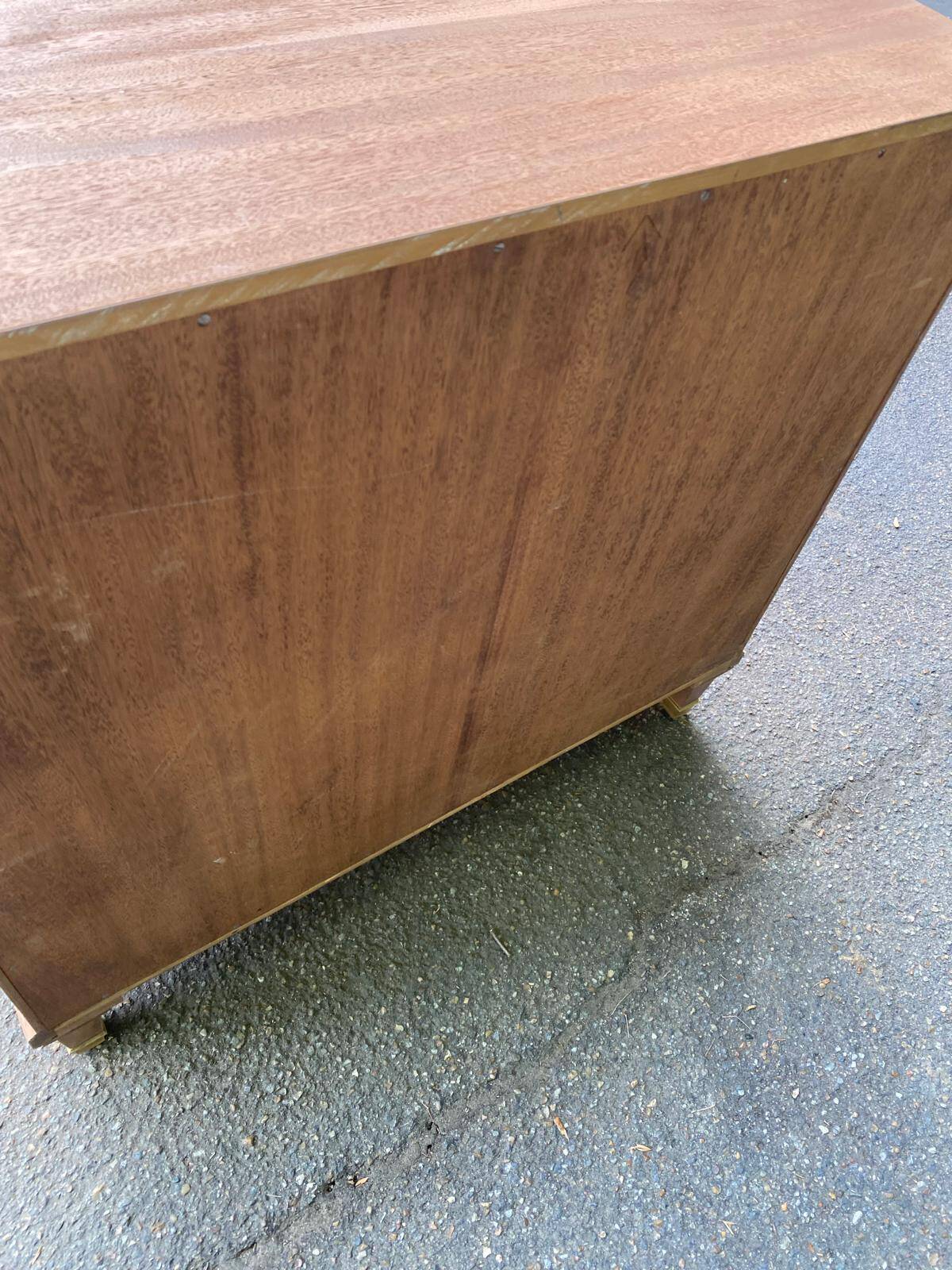 Louis XVI buffet, shallow, stripped, made of solid mahogany, 1950.