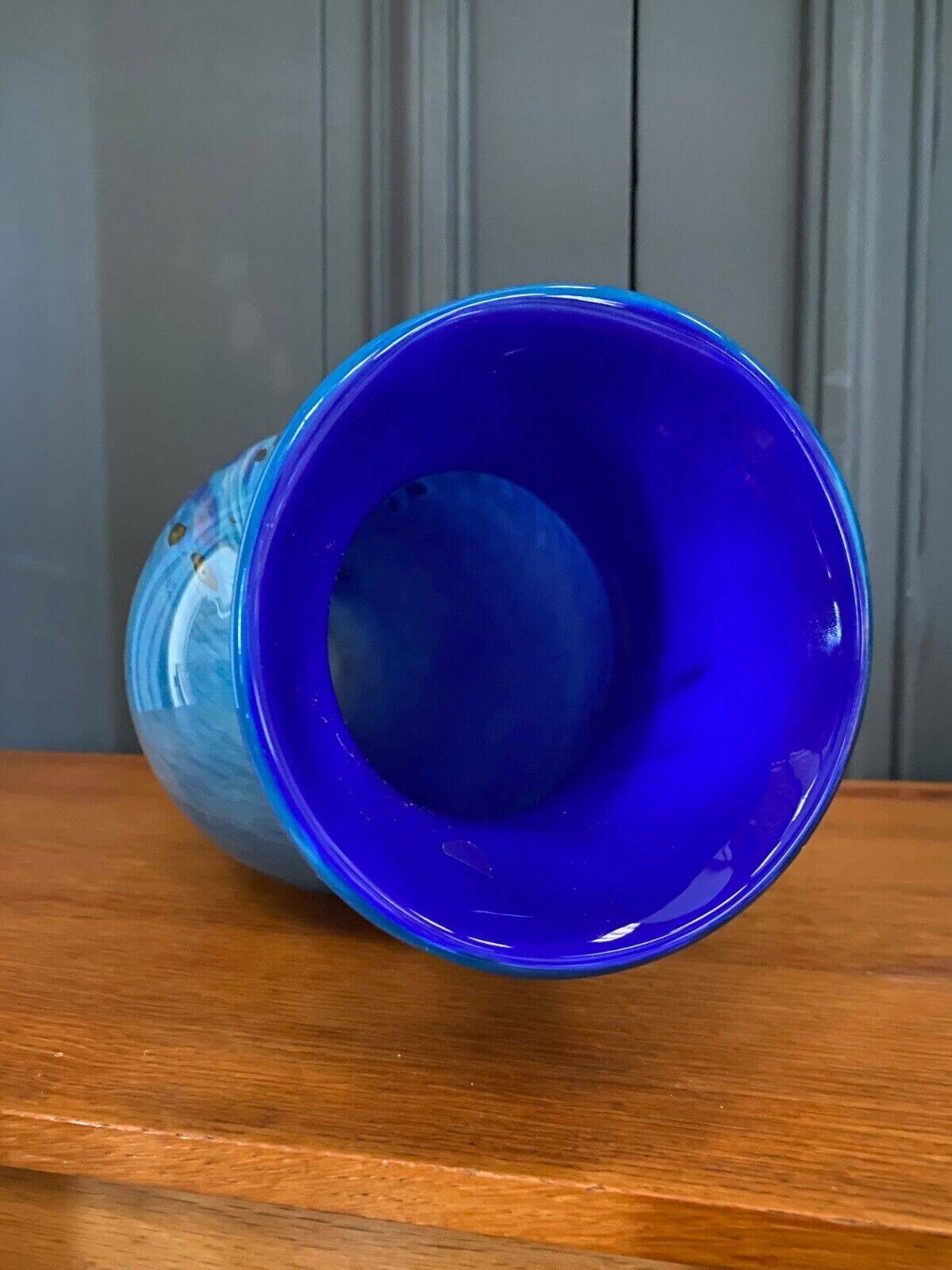 Vase in authentic blown silica glass creation by Biot 20th century