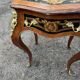 Louis XV style side table with marquetry and gilded bronze.