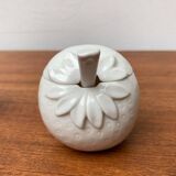 Vintage German porcelain jam pot with lid and spoon from Krömer Porzellan, 1970s, set of 2.