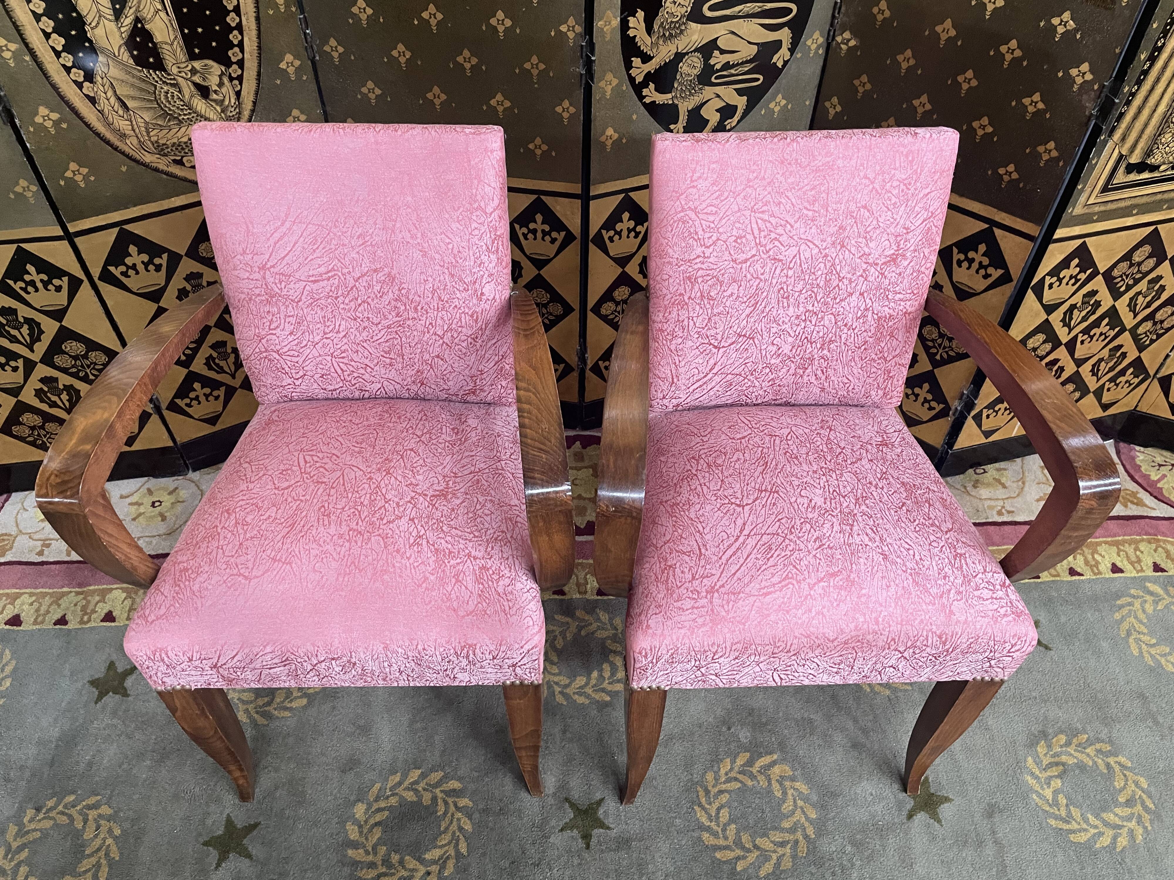 Pair of Art Deco bridge armchairs