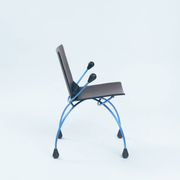 Postmodern metal leather chair by Boonzaaijer Mazairac, 1980s, Netherlands