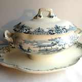 Sauce boat couvert, terre de fer gris-bleu: saïgon, choisy le roi hb & cie.