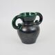 Black and green ceramic vase