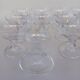 12 Val Saint Lambert crystal champagne glasses. Plain Bell Foot Service. Late 19th century.