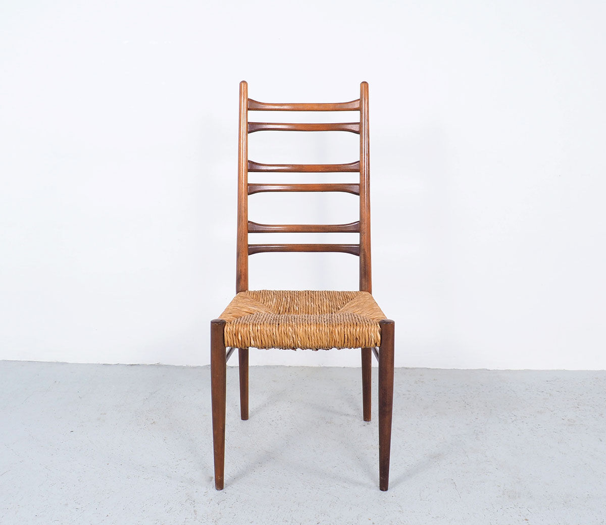 Teak and wicker dining chairs, 1960s