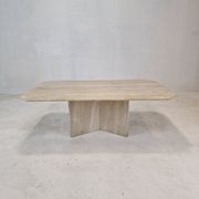 Italian Coffee Table in Travertine, 1980s