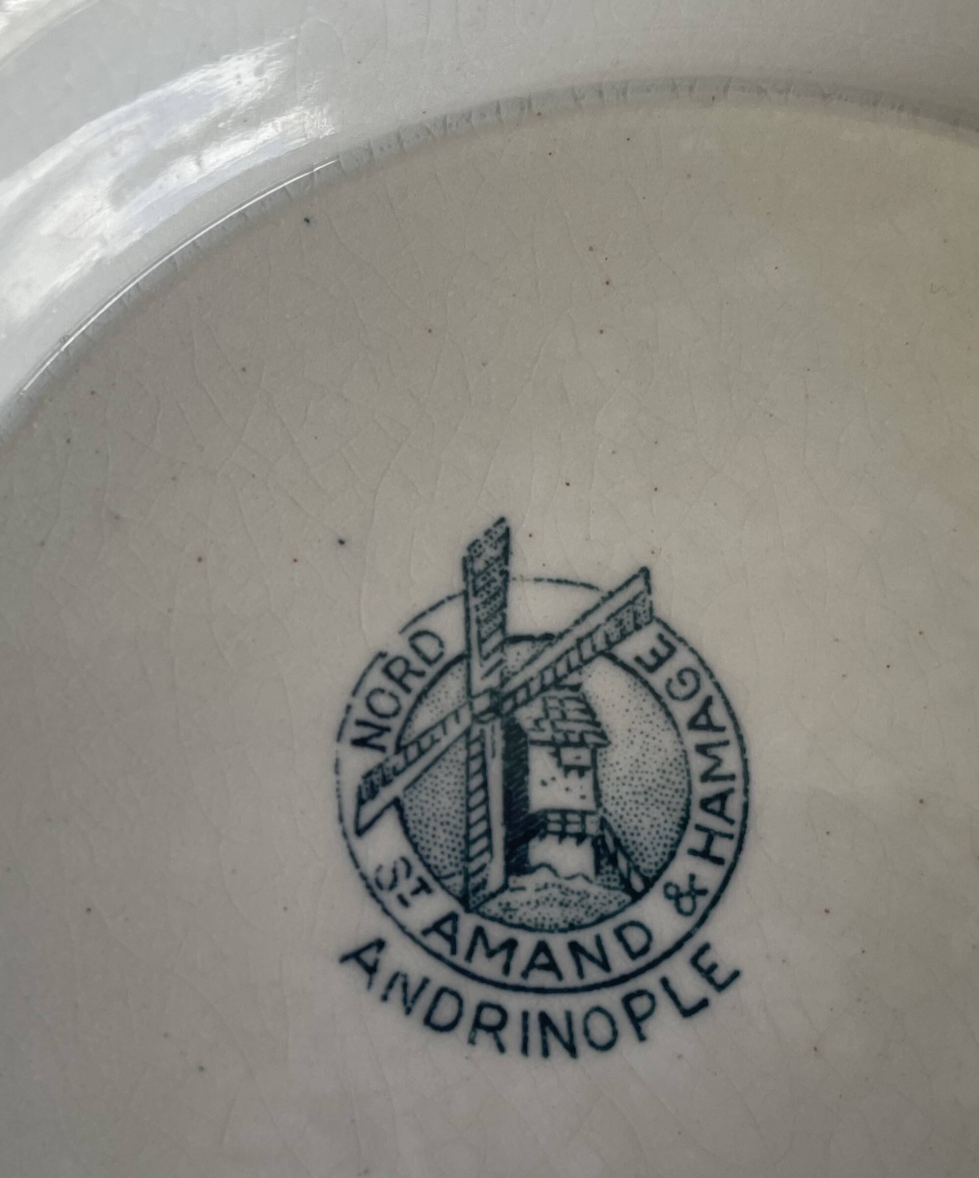 Antique dish for mignardises in Saint-Amand earthenware (Nord)