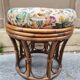 Vintage 1970s bamboo pouf stool