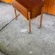 Danish storage cart in brown teak and wicker, 1960s, Mid-Century style.