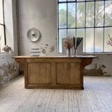 Two-sided central island counter in pine 220cm