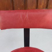 pair of high stools, leather, vintage, industrial