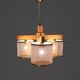Vintage cane and brass ceiling lamp, 1980s, Italy.