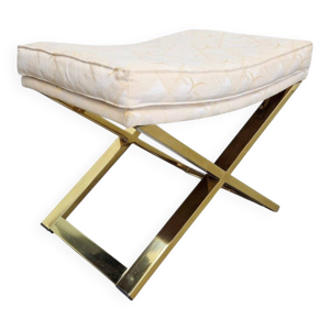 tabouret croisé en laiton - 1970