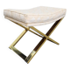 Vintage Regency Brass Cross Stool, Italy, 1970s