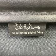 Eames black leather Soft Pad Group chair made by Vitra for Herman Miller