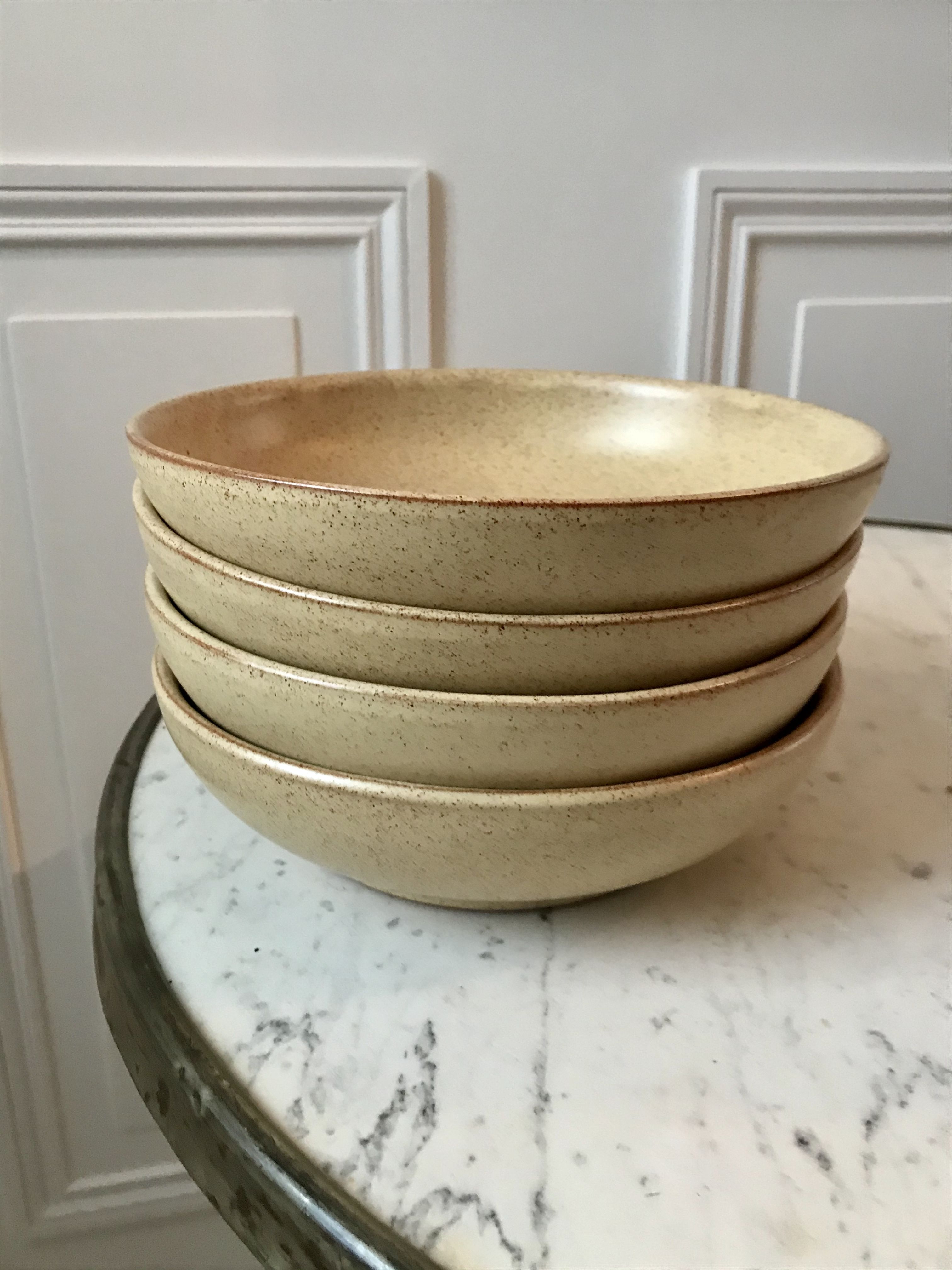 Lot of 4 hollow stoneware plates made in france