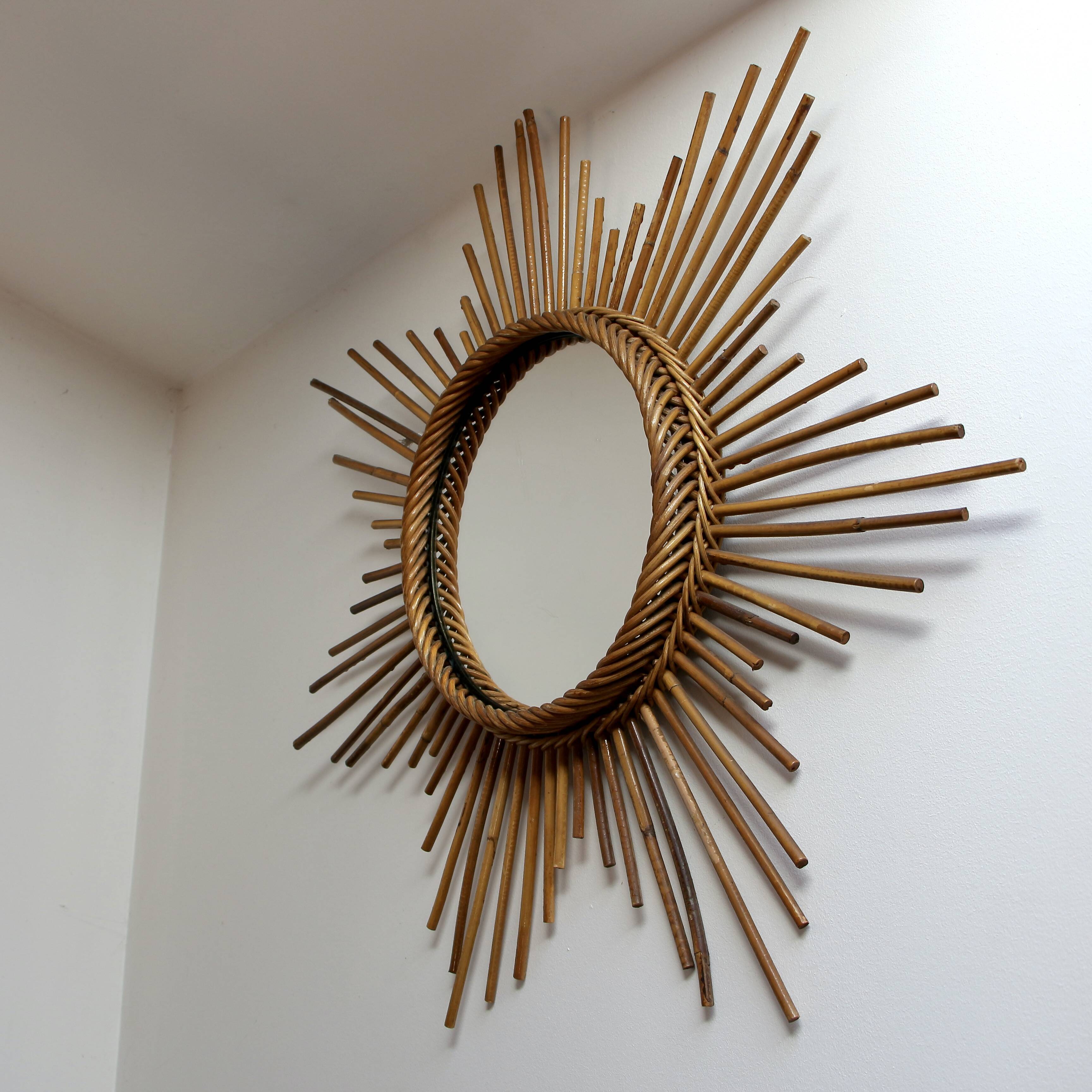 Rattan sun mirror