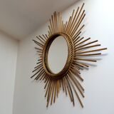 Rattan sun mirror