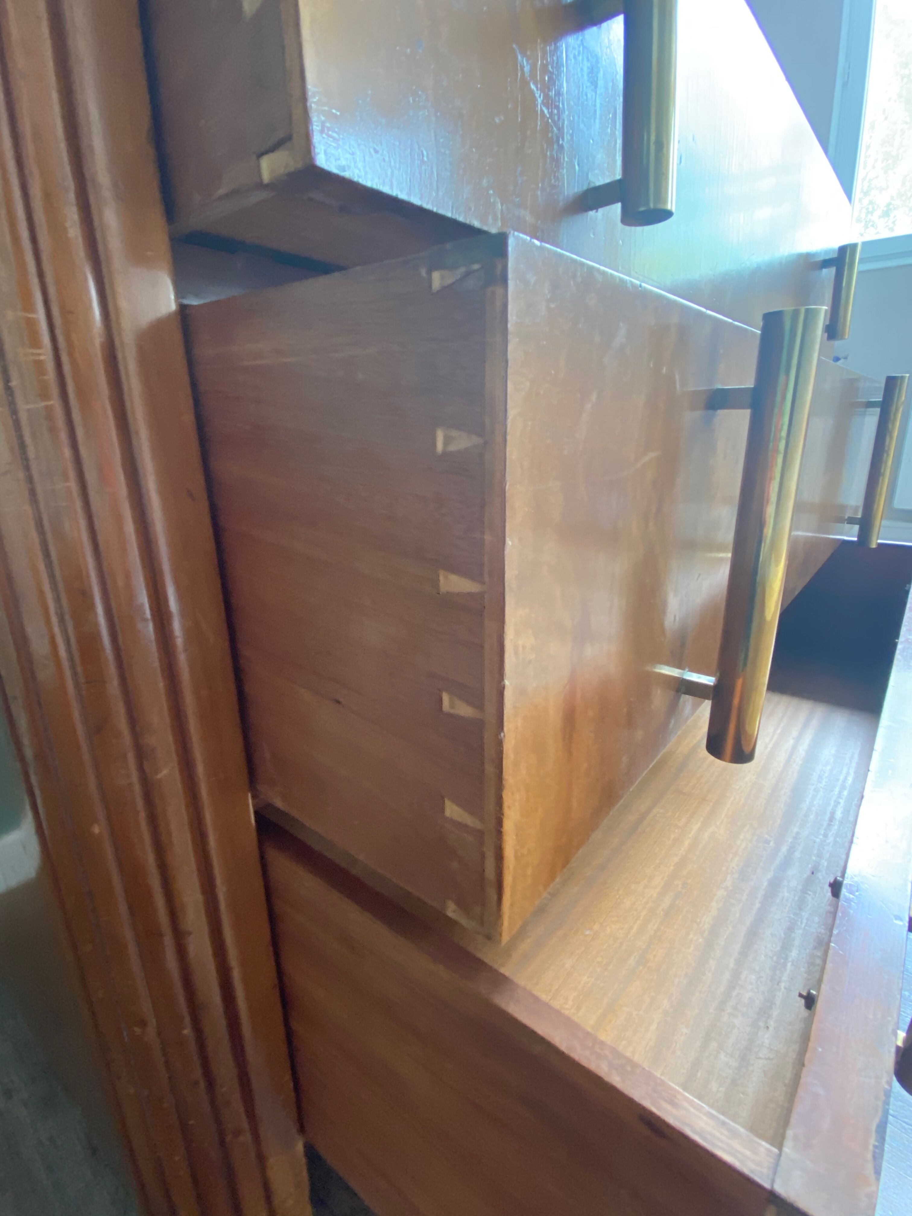 Art deco dresser, top pink marble 30s