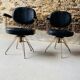 Set of 2 old hairdresser's chairs