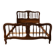 Vintage carved wooden bed frame, ornamental headboard & footboard, first half 20th century