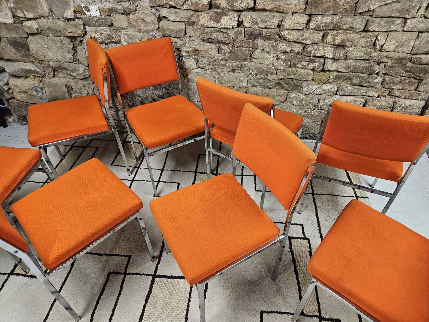Lot de 8 chaises fauteuil 1970"