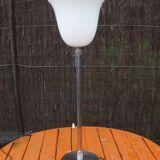 Mazda chrome and white opaline art-dèco lamp