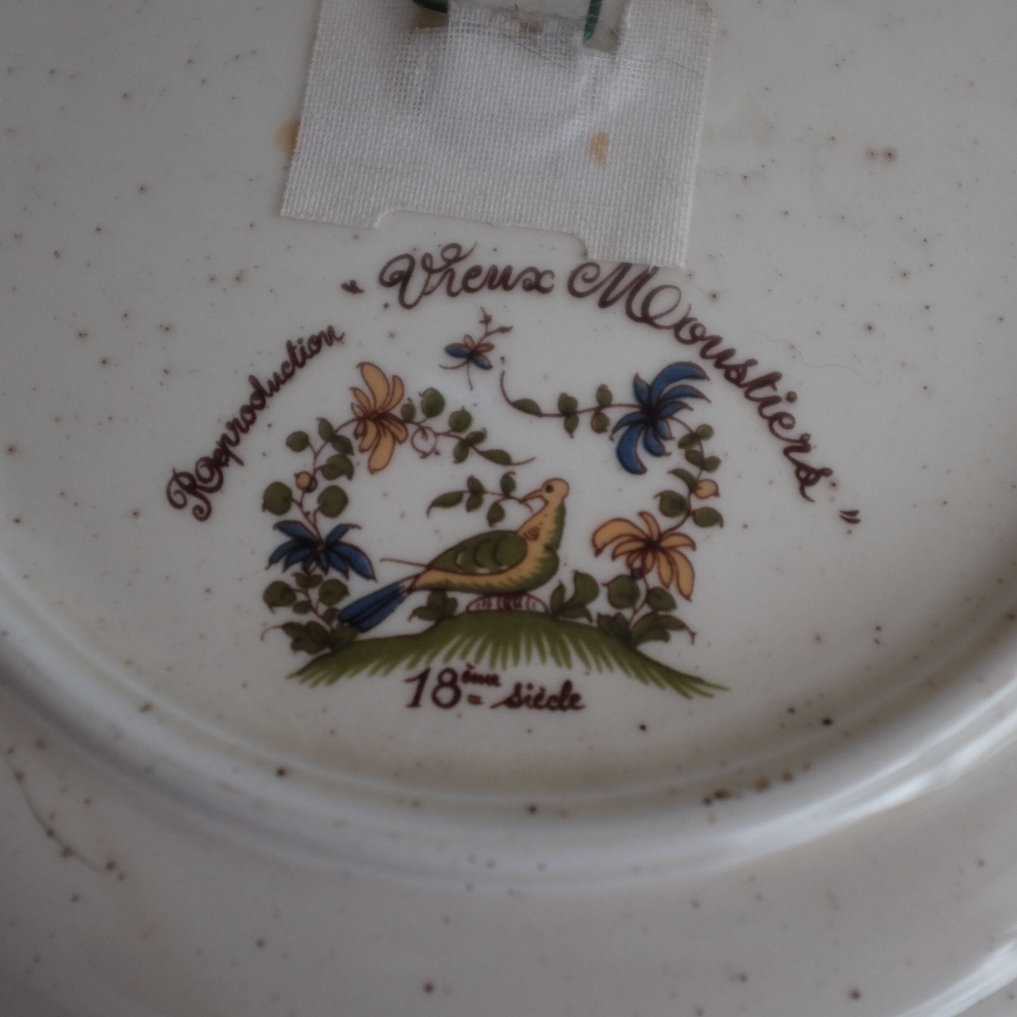 Plaque De Porte En Faience Blanche Modèle Ovale Décor Bleu Avec Inscription Chiffre Personnalisée