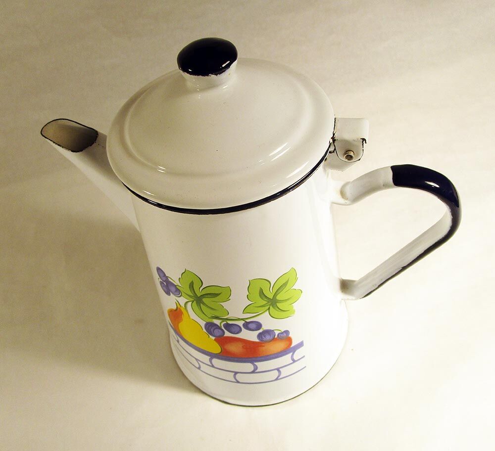 Retro style enamelled coffee maker
