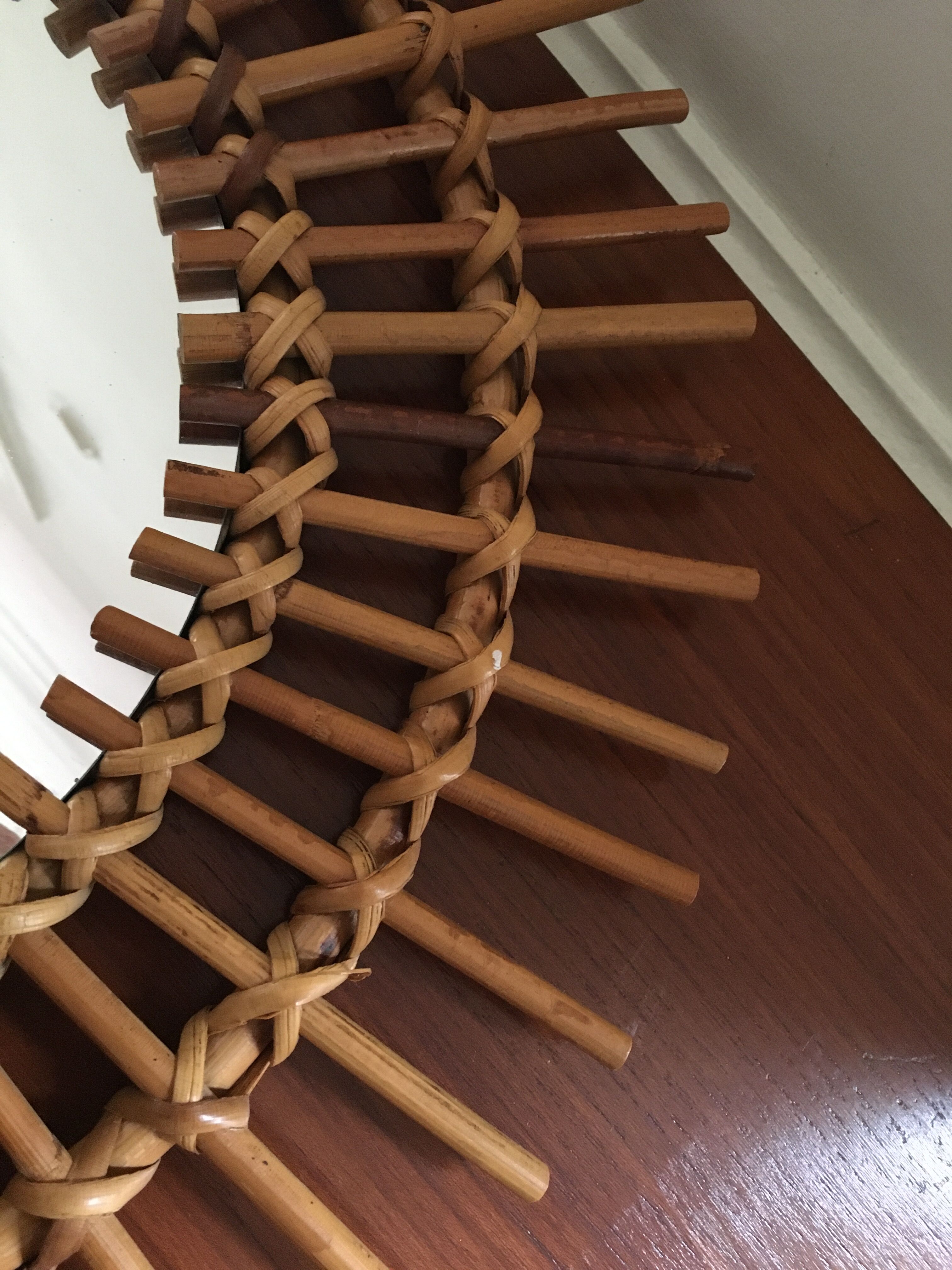 Vintage rattan sun mirror 70/80 47cm