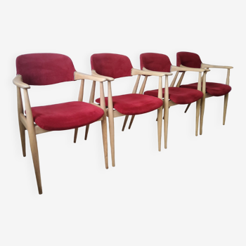 Chaises accoudoirs en bois massif pour Casala, Allemagne 1960