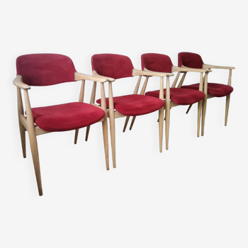 Solid wood armrest chairs for Casala, Germany 1960s