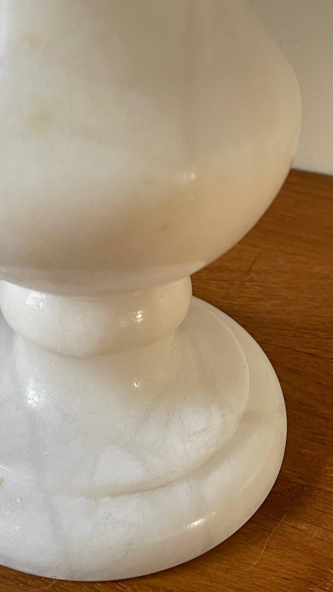 Paire lampes albâtre vintage