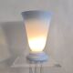 Magnificent large vintage lamp in opaline blue Bohemian glass — signed