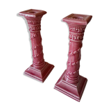 Pair of ceramic candlesticks
