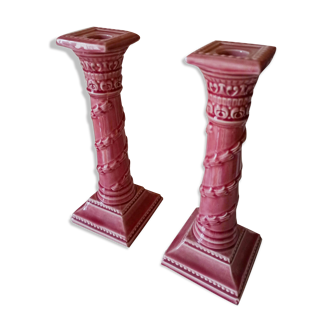 Pair of ceramic candlesticks