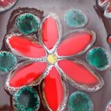 Magnificent decorative plate or fruit bowl signed Vallauris vintage.