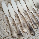 12 silver-plated fish cutlery sets by Argental