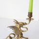 Pair of 19th century gilded brass “chimera” candlesticks