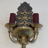 Pair of Art Deco wall sconces in the style of Jules Leleu.