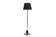 Lampadaire danois en chrome et bois noir, abat-jour noir, années 1930