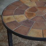 Modern Danish coffee table in steel and ceramic tiles by Sallingboe from the 1970s.