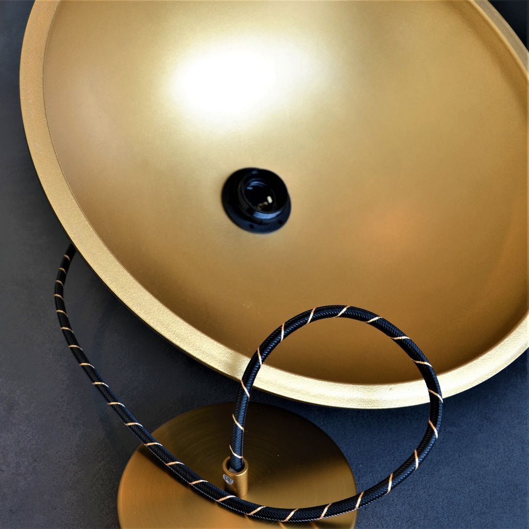 Black and gold glass suspension – galaxy patterns -