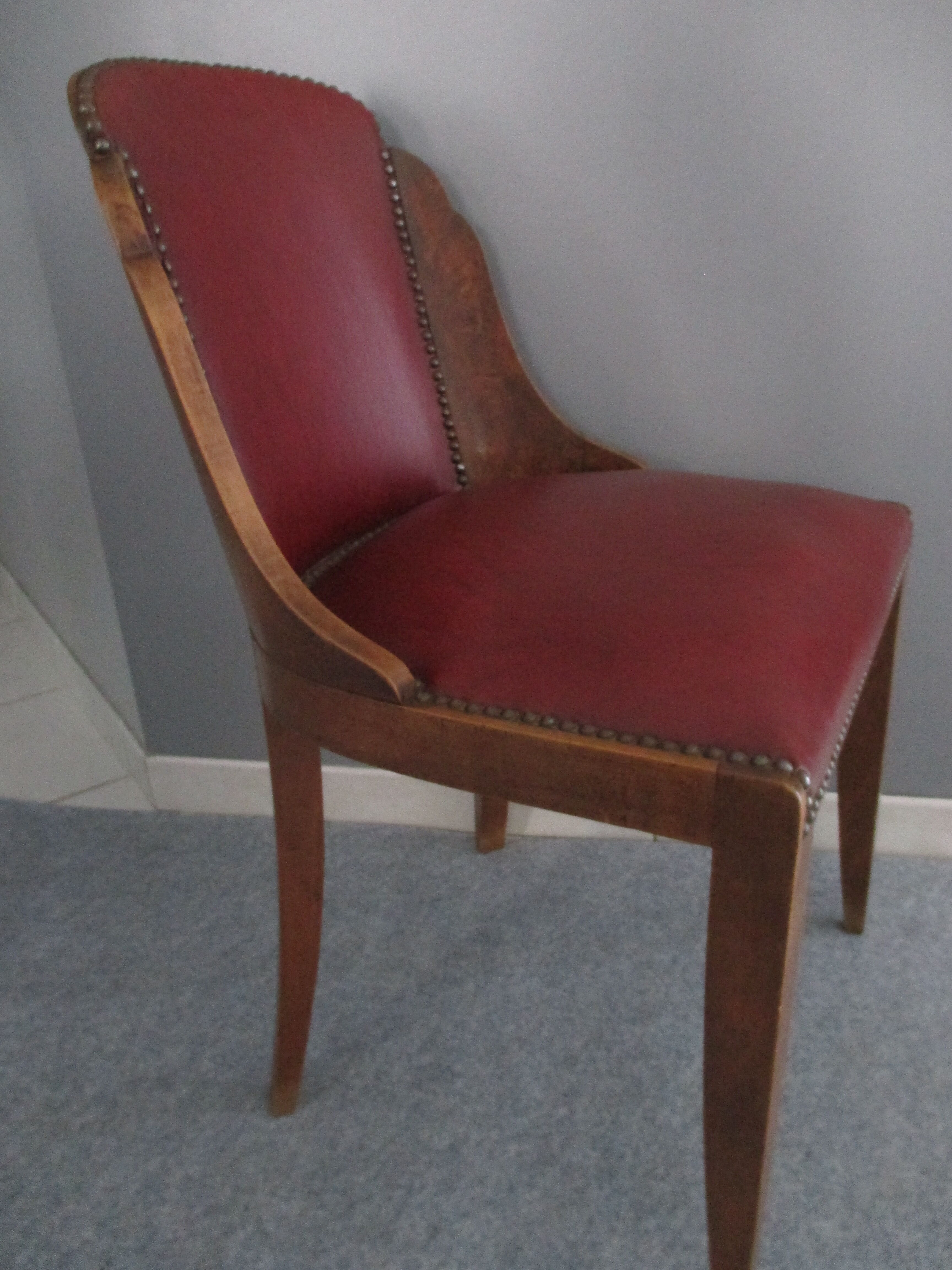 Suite 4 chaises gondole art déco 1950